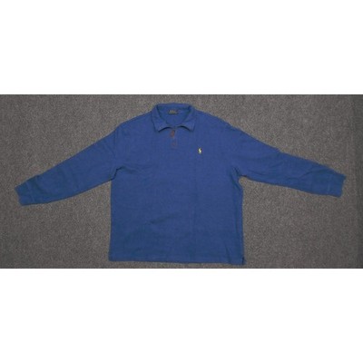 Polo Ralph Lauren Quarter Zip Sweater Blue Pullover Yellow Pony
