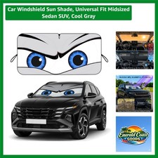 Car Windshield Sun Shade, Universal Fit Midsized Sedan SUV, Cool Gray