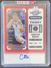 Christian Braun 2022-23 Panini Contenders Optic Rookie Ticket Red Auto RC #103