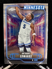 Topps Chrome 2024-25 Anthony Edwards Refractor NBA Minnesota Timberwolves #77