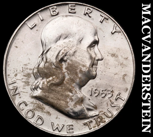 1953-D Silver Franklin Half Dollar - Choice Gem Brilliant Unc  Lustrous  #i1856