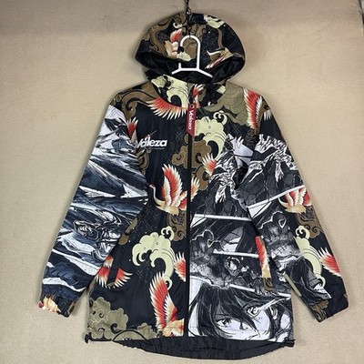 Valeza Rain Jacket Mens S Multicolor Anime Streetwear Japanese Style Full Zip