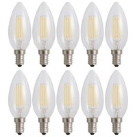 10 X Led Filament Leuchtmittel Kerzen 4W E14 Klar 340Lm Extra Warmweiß 1800K