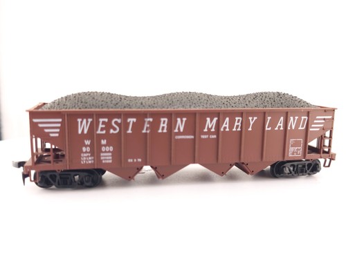 *LEER* Modelo de vagón de tren Bowser escala HO Western Maryland Quad Bay Hopper WM 90000 | Zustand: Used