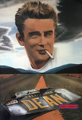 James Dean Smoking a Cigarette Vintage Art Poster 24 x 35