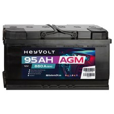 HeyVolt 95Ah 12V 880A EN AGM Start Autobatterie PKW Starterbatterie Wartungsfrei