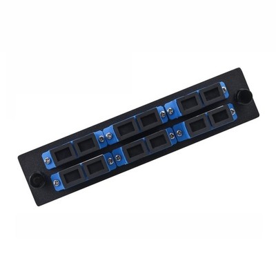 6 Duplex SC/UPC Fiber Patch Panel Singlemode Blue SC Adapters 12 Ports