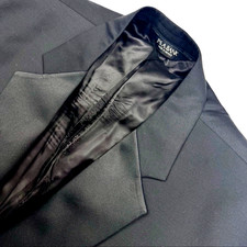 Jos A Bank Men's 100 Wool Satin Lapel 1-Button Tuxedo Jacket Black   48L