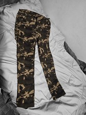 women's Camouflage Green Brown Straight Leg Casual Pants 5-Pocket Army Theme