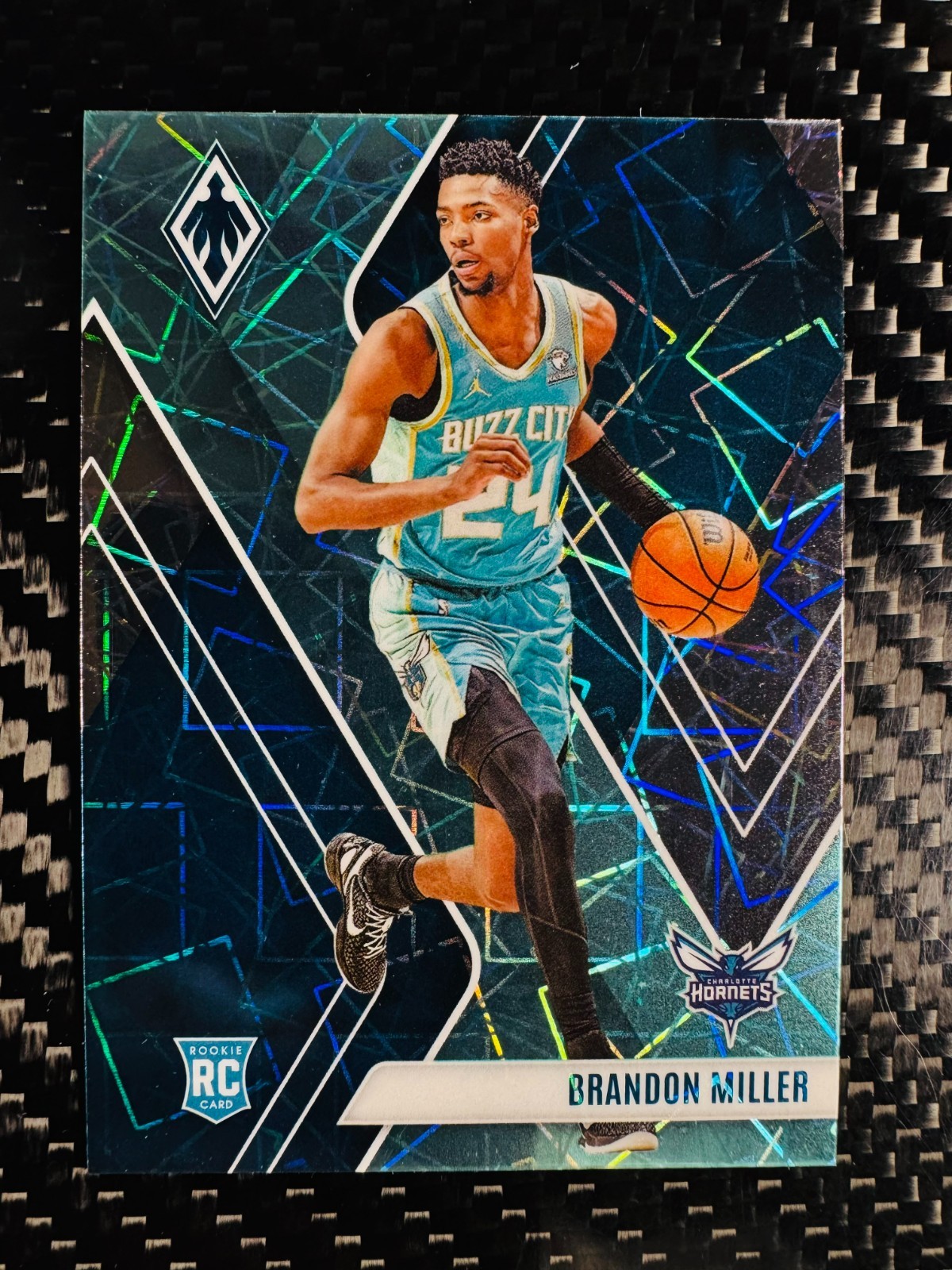 Brandon Miller 2023-24 Panini Phoenix Rookies Teal Lazer RC #273 Hornets