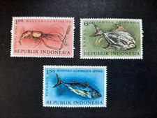 Indonesien 1963 Michel-Nr. ID 392 393 395 Meerestiere Fische ungestempelt