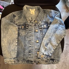 Soho Blue Girls Denim Jacket Size 14 L Button Front Long Sleeve Pockets