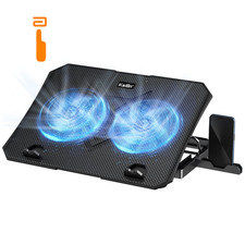 KeiBn Laptop Cooling Pad, Gaming Cooler 2 Fans for 10-15.6 Inch Blue