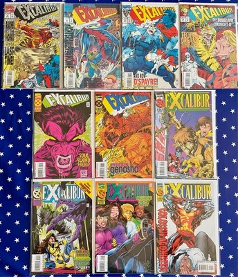 EXCALIBUR, #75-92, MARVEL 10 COMIC BUNDLE, 1994-95, GOOD, BAGGED/BOARDED