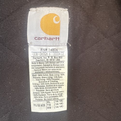 Carhartt Sandstone Active Jacket RN 14806 Green XL Quilted Flannel Lined READ - Picture 8 of 11