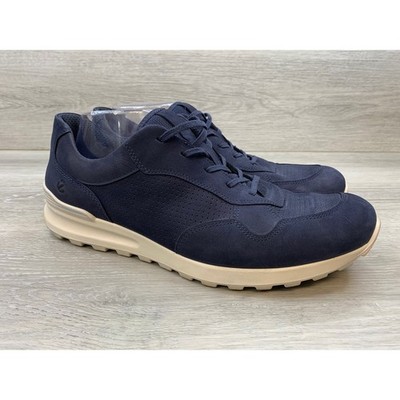 ECCO Men's Soft 7 Runner Navy Blue Nubuck Leather Sneakers 10.5 Comfort Shoes