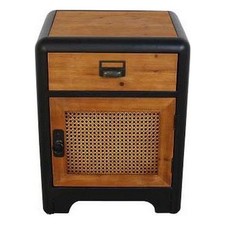 Industrial Nachttisch Metall Holz 48x40x62 cm Schublade & Tür Loft Design