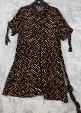 New Look Midi Button Down Dress Animal Print Plus Size 2X NWT Shortsleeved