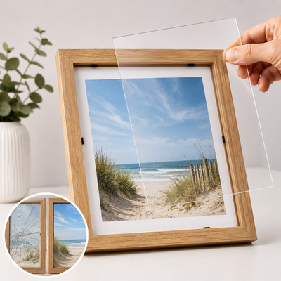 Ersatz Acrylglas Rahmen 2 mm 6 x 8'' Bild Kunststoff Verglasung Klarfolie