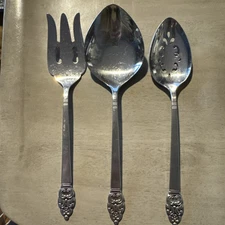 3 PC Serving Set NORDIC CROWN Oneidacraft Stainless 1-Fork & 2-Spoons
