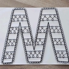 PB Pottery Barn Teen Black Metal Wire Wall Decor Letter " M " or " W "