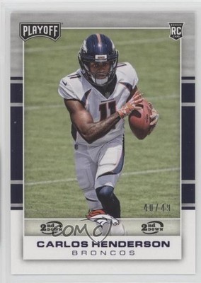 2017 Panini Playoff Rookies 2nd Down 40/49 Carlos Henderson #229 Rookie RC 0f6