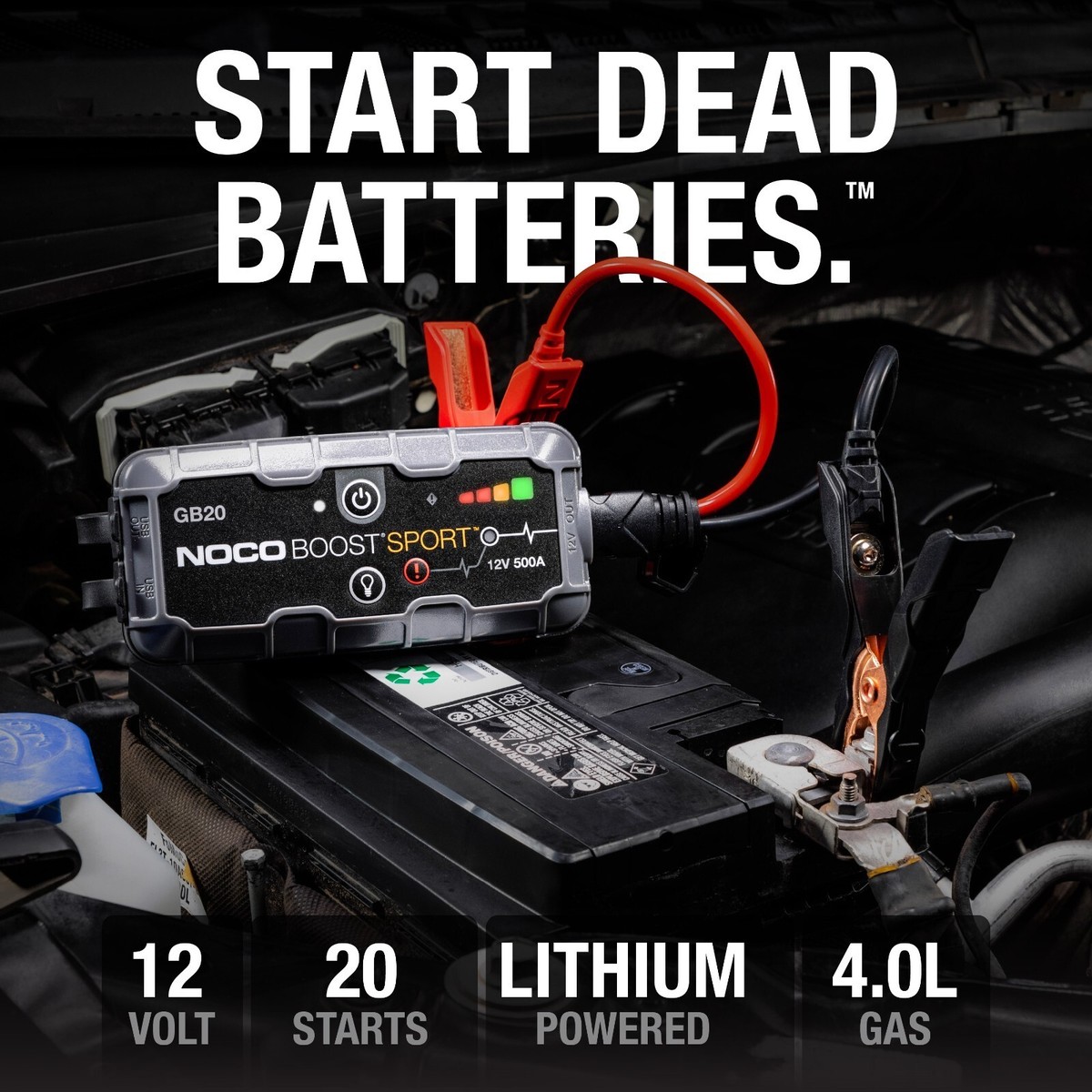 NOCO Boost Sport GB20 500A 12V UltraSafe Portable Lithium Battery