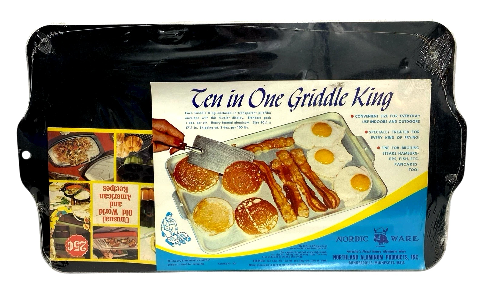 VTG NOS Nordic Ware Griddle Cast Aluminum 17.5" x 10" Stovetop Frying Cook Grill