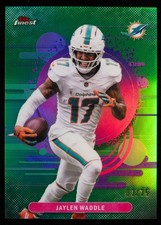 Jaylen Waddle 3/35 Green Refractor 2025 Topps Finest Football Dolphins