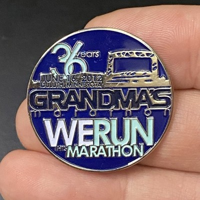 VTG 2012 Grandmas Marathon 36 Years Duluth Minnesota Hat Lapel Pin 