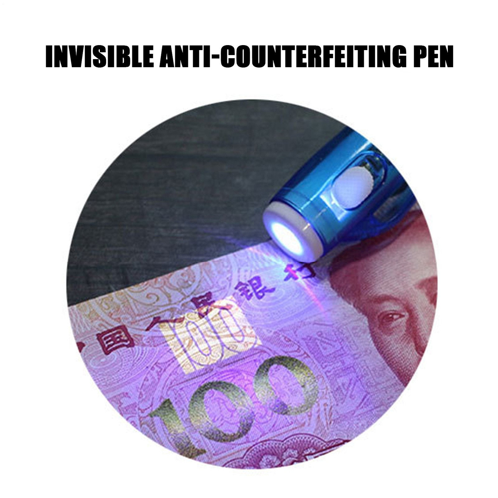 4pcs Invisible UV Blacklight Glow Ink Marker Pen Set With UV Lights Washable