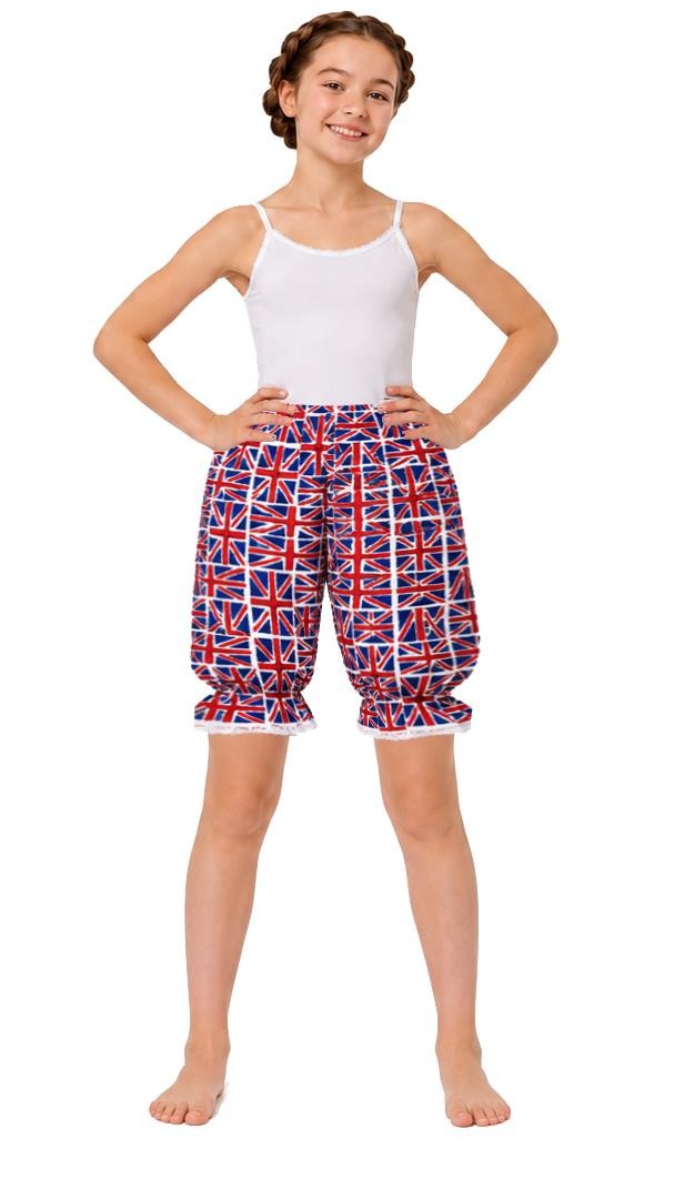 Childs Union Jack Flag Bloomers United Kingdom Great Britain Fancy Dress