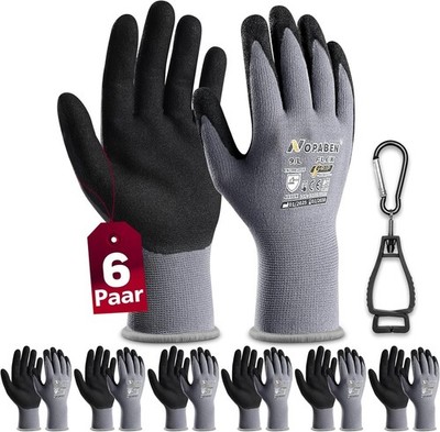 Arbeitshandschuhe mit Nitril-Beschichtung, Herren, Mechaniker Handschuhe, Mon...