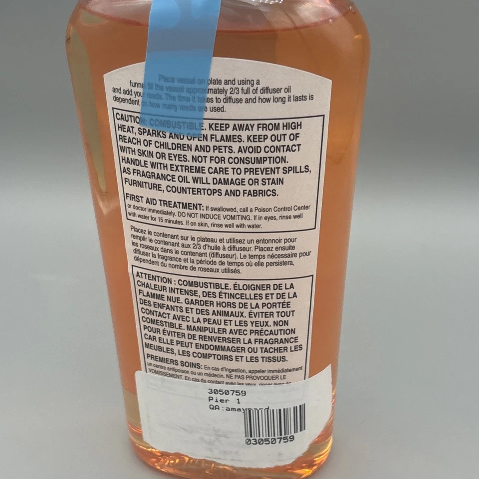 Brand New Never Opened PIER 1 Imports Ginger Peach Reed Diffuser Oil 16 Fl Oz - Image 3 of 3