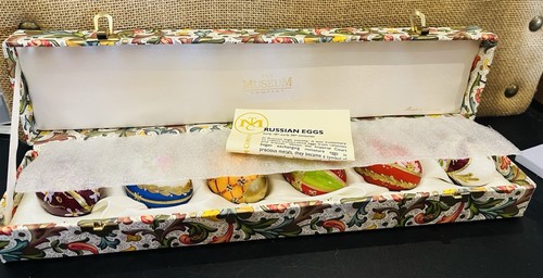 Il Museo Set di 6 Uova Russe Ornamenti in Vetro con Opuscolo Orig e Astuccio Bellezza! - Foto 2 di 22