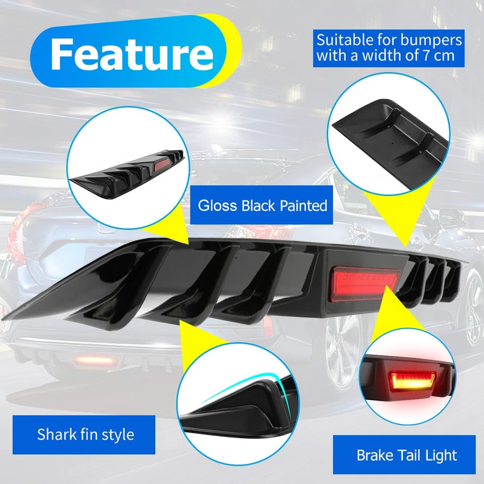 Divisor de alerón de parachoques difusor trasero con luz de freno LED para Toyota RAV4 XLE Foto 2 de 4