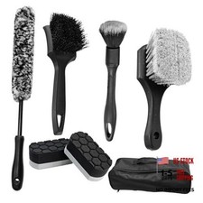 7Pcs Car Wheel Brush Kit, Tire Wheel Cleaner Brush, Soft-bristled Rim Brush,