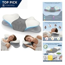 Neck Pillow for Pain Relief Cervical Sleep Support Memory Foam Orthopedic