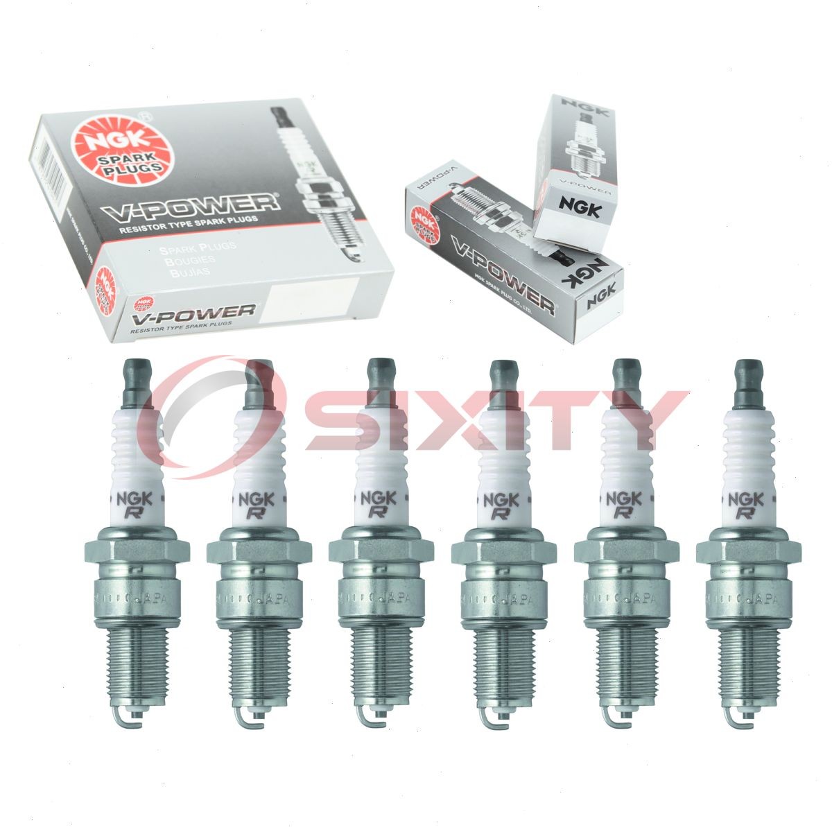 6 pcs NGK V-Power Spark Plugs for 1993-1997 Eagle Vision 3.3L V6 - Engine rk