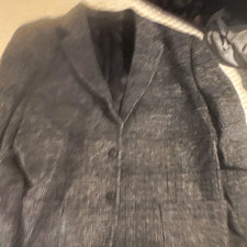 MNG Men's Slim Fit Tweed Blazer Gray Plaid 46R 46" Chest 2-Button