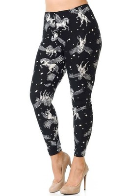 Buttery Smooth Magical Pegasus Extra Plus Size Leggings - 3X-5X
