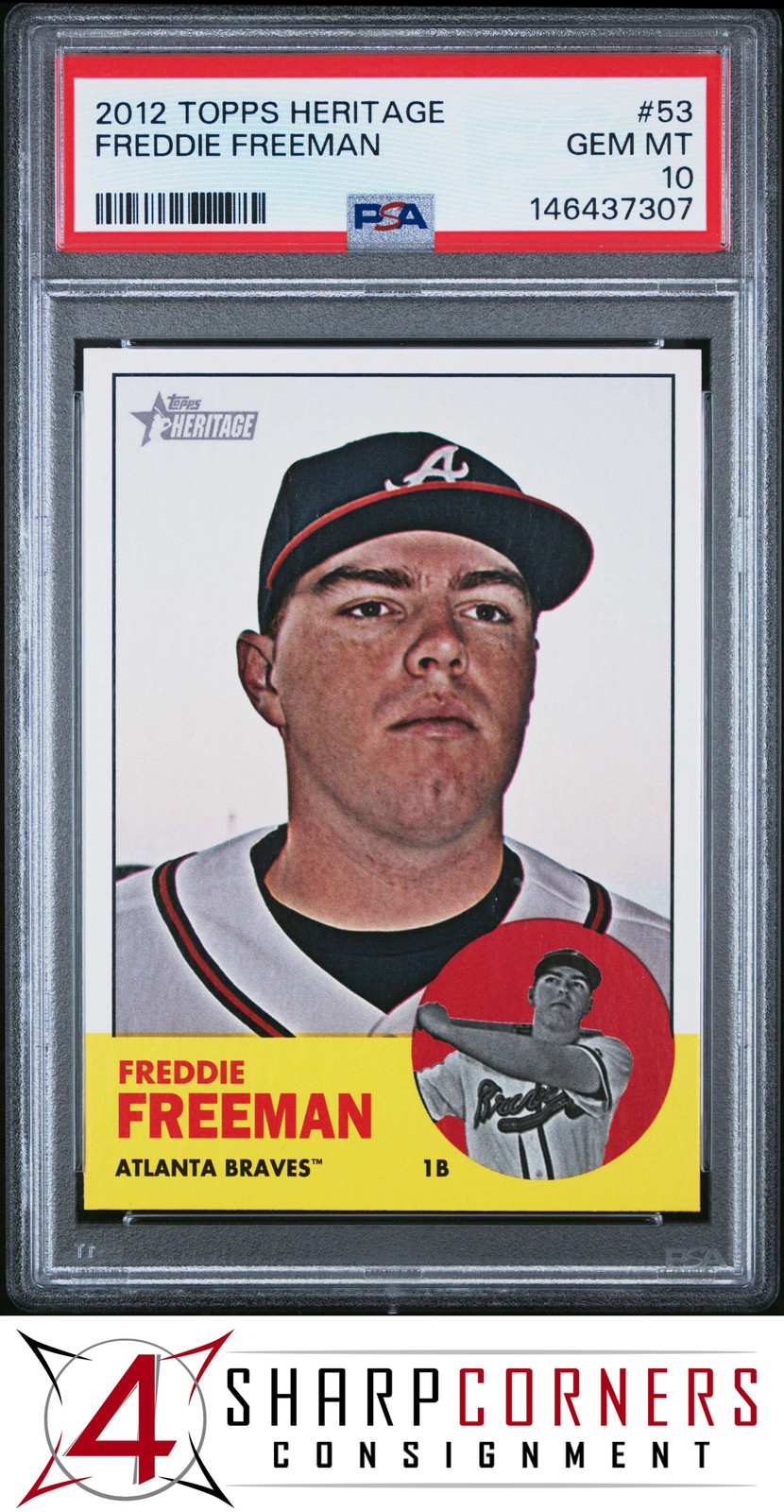 2012 TOPPS HERITAGE #53 FREDDIE FREEMAN BRAVES PSA 10