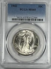 1942 Walking Liberty Half Dollar : PCGS MS65