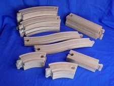 Thomas  Friends Wooden Railroad Track Mixed Lot x24pc w/ Curves Straights Brio