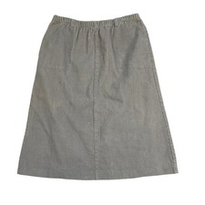 California Vintage Gray Corduroy Midi Skirt Elastic Waist Cotton Plus Size 14