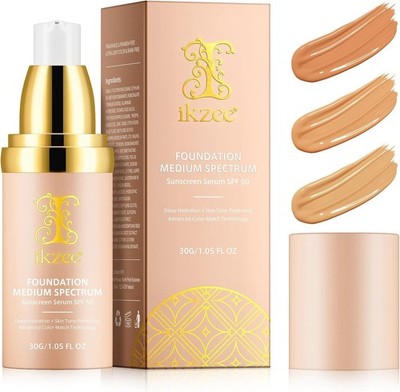 Tivlon Foundation mittleres Spektrum Sonnenschutzserum Farbabstimmung 30 g Verwendbar bis 12/27