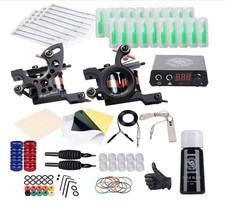Dragonhawk Traditional Pro Complete Tattoo Kit - Two Machines Gun Easy Use Color