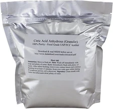 Duda Energy 5lb Citric Acid, Food Grade FCC/USP Anhydrous Fine Granular
