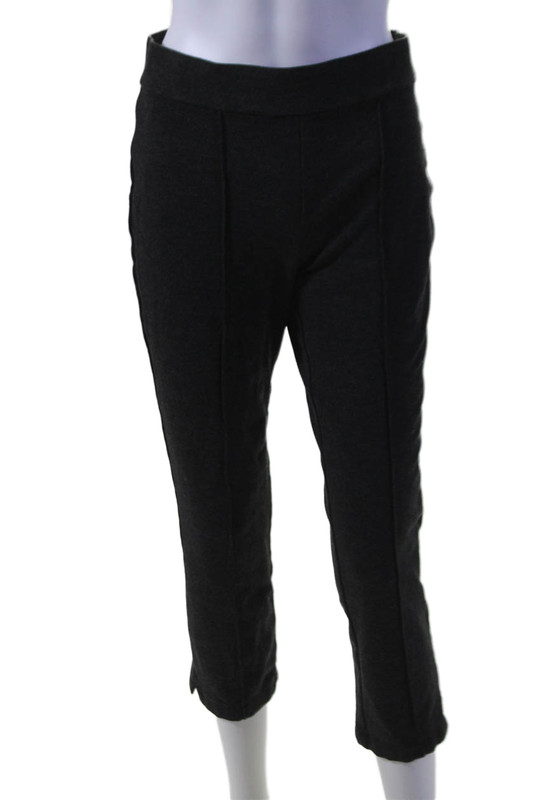 Christian Siriano Womens Front Seam Elastic Waist Straight Leg Pants Gray Size S