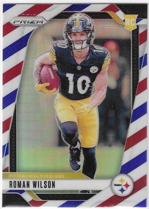 2024 PANINI PRIZM #384 ROMAN WILSON RED WHITE BLUE PRIZM RC PITTSURGH STEELERS